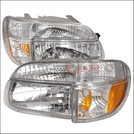 Overtime Crystal Housing Headlights for 95 to 01 Ford Explorer- Chrome - 11 x 22 x 23 in. OV3184343